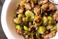 One-Pan Italian Sausage with Roasted Brussels Sprouts and Potatoes