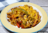 Keto Cheesy Ground Beef and Pepper Skillet Recipe
