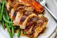 Pan-Roasted Orange Mustard Turkey Breast with Maple Sweet Potatoes & Green Beans