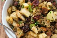 Sausage Stuffing with Apples, Cranberries, and Fresh Herbs