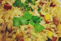 Orzo with Sausage, Peppers, and Cherry Tomatoes