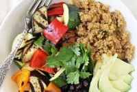 Grilled Veggie Enchilada Bowls with Chipotle Lime Rice