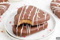 Chocolate-Covered Peanut Butter Heart Treats