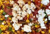 Skillet Elote Corn and Tomato Salad Recipe