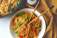 Spicy Chili Garlic Noodles with Sesame Pepper Sauce
