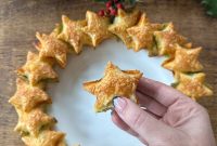Pesto Puff Pastry Star Wreath Recipe for Holiday Appetizers