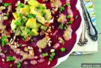Beet Carpaccio with Avocado and Chia Seed Vinaigrette