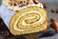 Honey Sponge Roll with Sweetened Condensed Milk Frosting