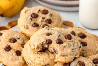 Banana Chocolate Chip Cookies Recipe — Moist Banana Cookies with Chocolate Chunks