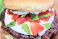 Grilled Caprese Burger Recipe with Fresh Mozzarella & Basil