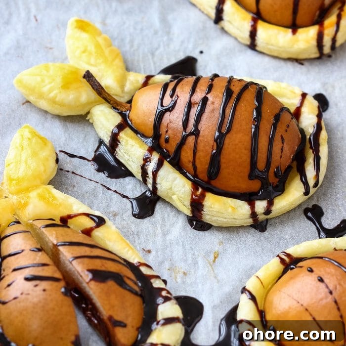 Flaky Puff Pastry Hearts for Valentine’s Day Gifts 11 Nutella Stuffed Baked Pears in Puff Pastry Image