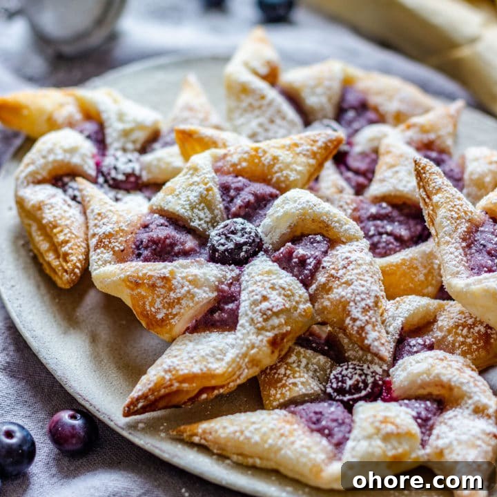 Flaky Puff Pastry Hearts for Valentine’s Day Gifts 12 Blueberry Danish Pinwheels Recipe