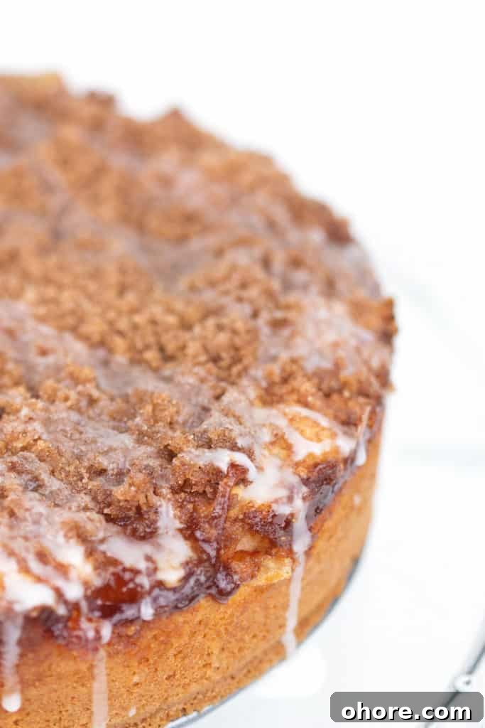 Apple Cinnamon Crumb Cake Recipe with Tender Apple Filling 8 Slice of cake