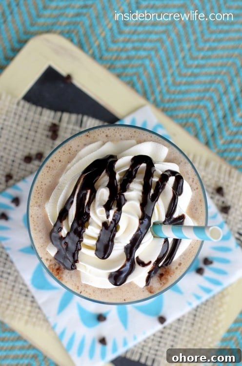 Frozen yogurt, coffee, and chocolate chips makes an amazing healthy dessert