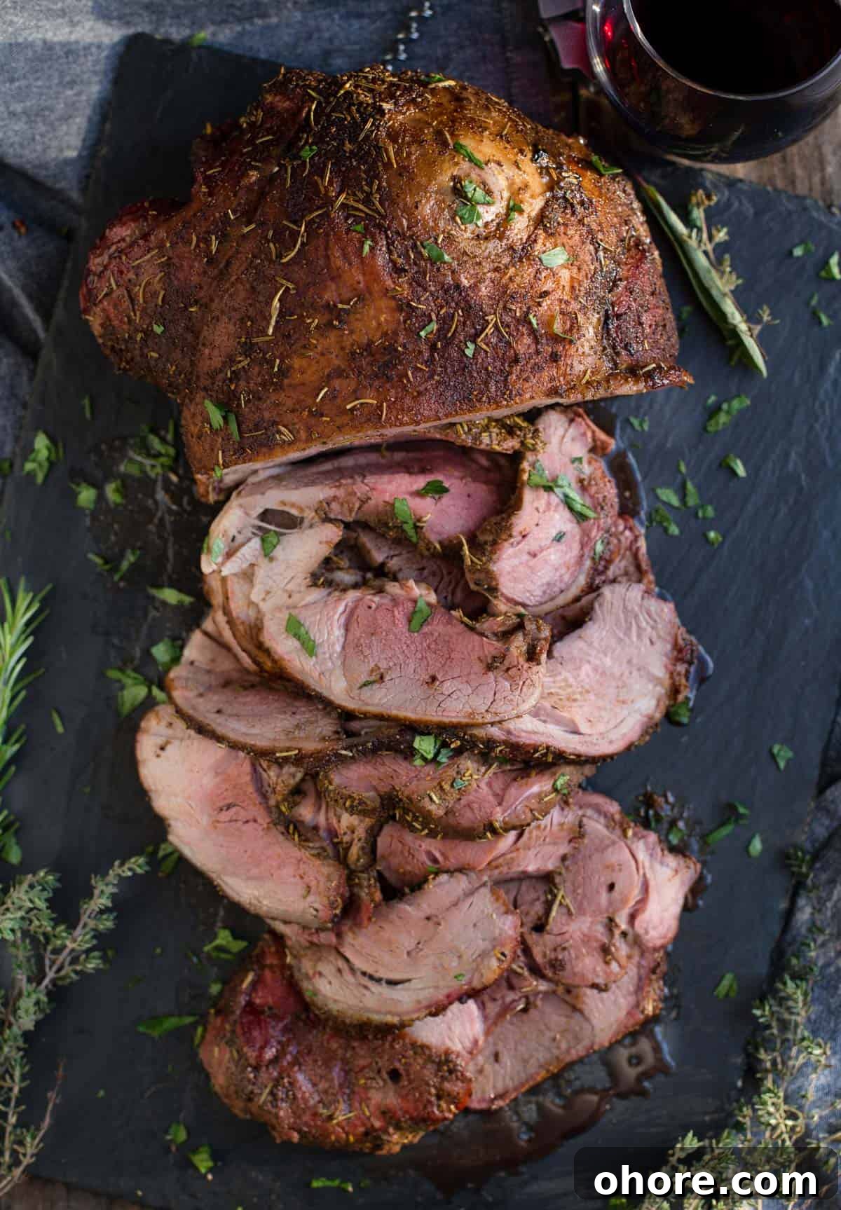 Smoked Boneless Leg of Lamb with Garlic Herb Rub 2 Smoked boneless leg of lamb
