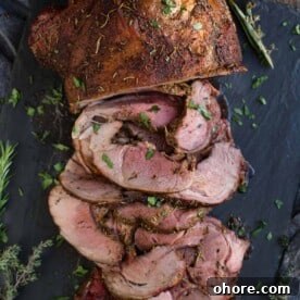 Smoked Boneless Leg of Lamb with Garlic Herb Rub 7 Smoked leg of lamb
