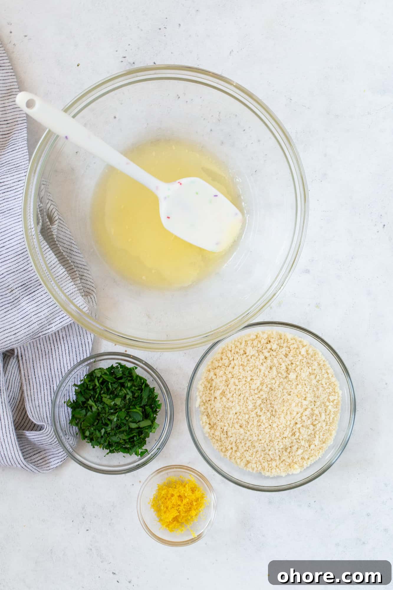 Creamy Asparagus Casserole Recipe for Spring Dinner 12 Ingredients needed for breadcrumb topping.