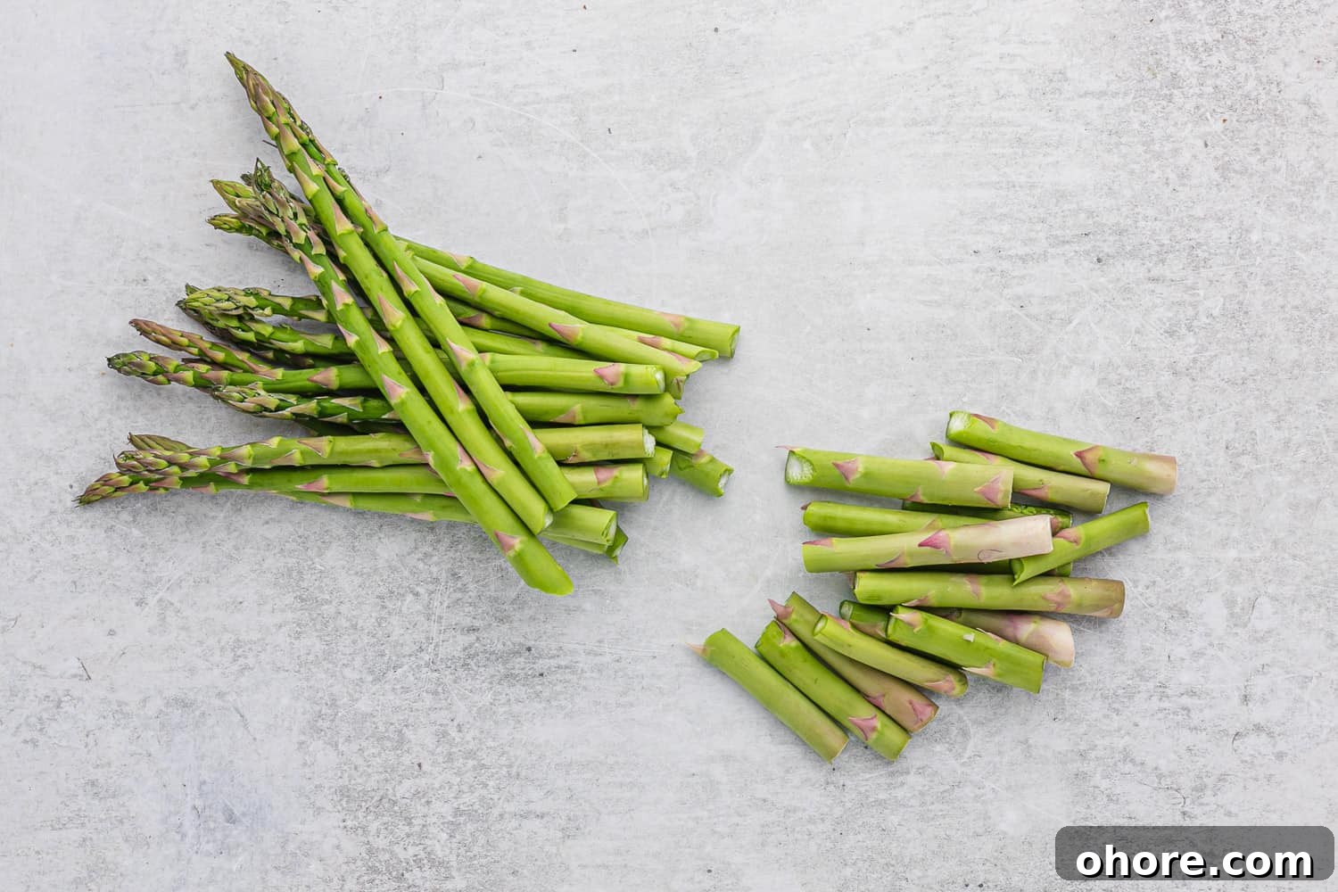 Creamy Asparagus Casserole Recipe for Spring Dinner 5 Asparagus ends snapped off.