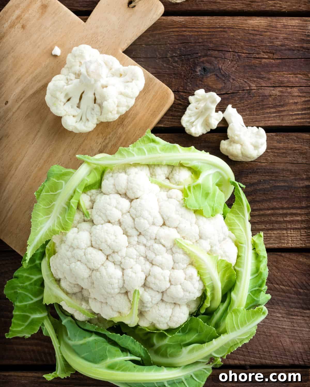 How to Clean and Cut Cauliflower: Quick Step-by-Step Guide 3 A cauliflower before cutting.