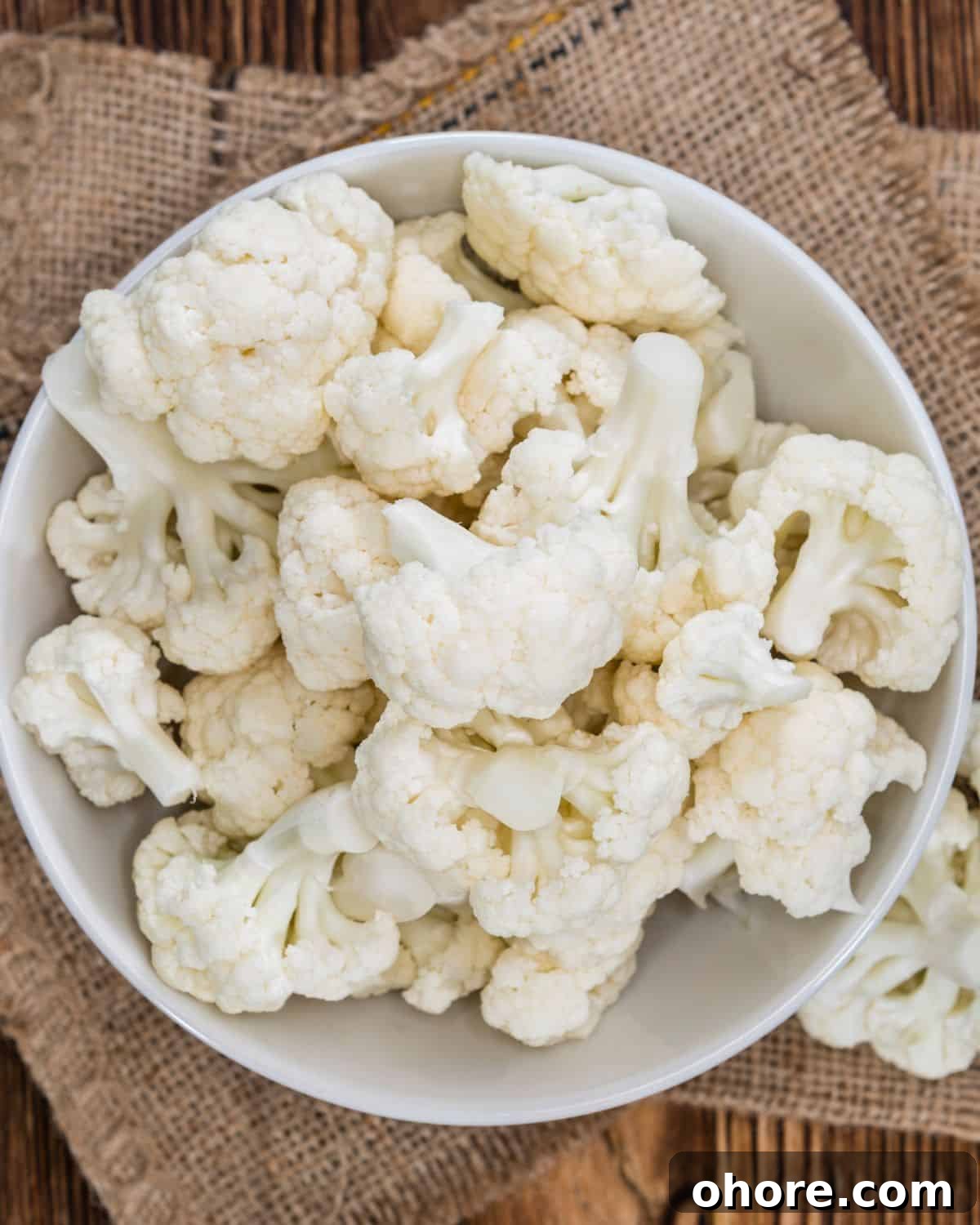 How to Clean and Cut Cauliflower: Quick Step-by-Step Guide 4 A bowl of cauliflower floret.