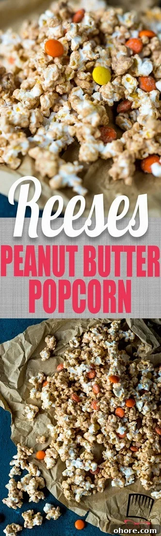 Reese's Peanut Butter Popcorn Recipe: Sweet & Crunchy Snack 2 All the flavor of your favorite peanut butter cup wrapped around crunchy popcorn! This Peanut Butter Popcorn is for you, Reese's Lovers!