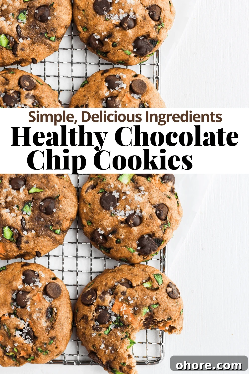 Wholesome Chocolate Chip Cookie Recipe That Melts in Your Mouth 5 Pinterest image for healthy chocolate chip cookies.