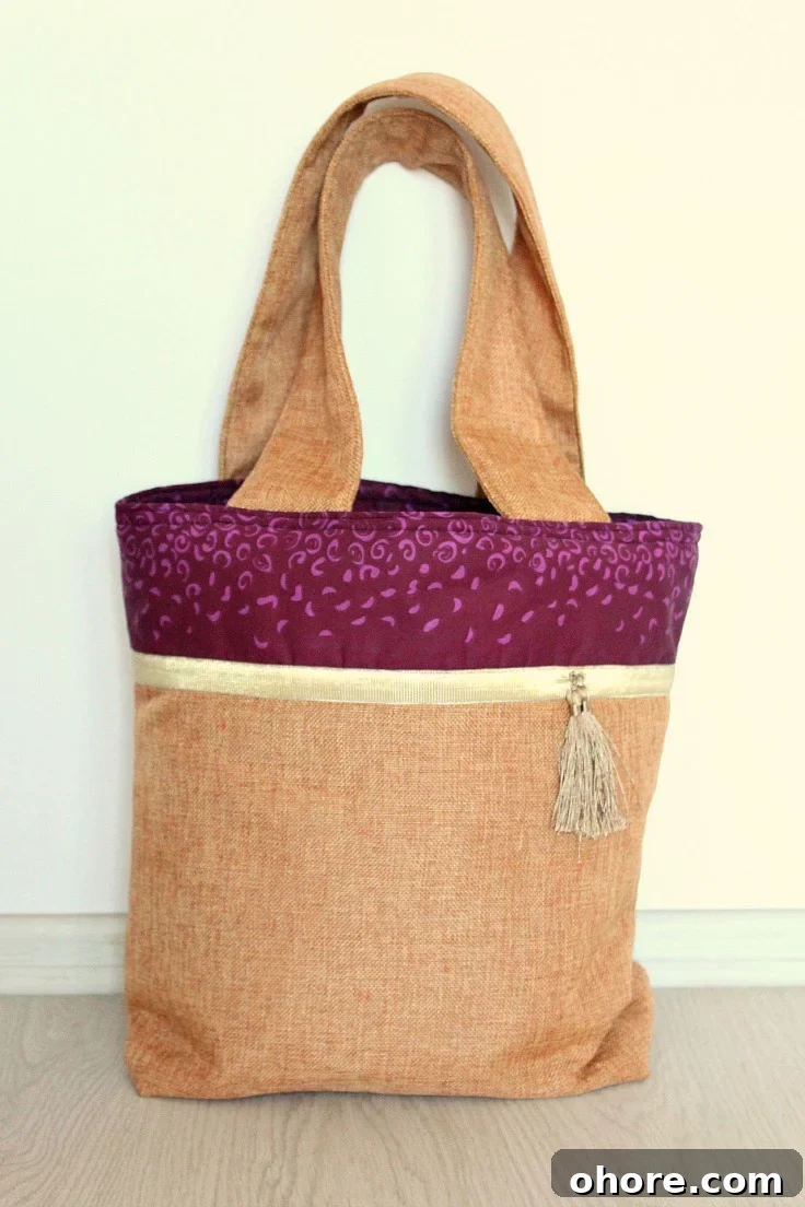 Color block tote bag tutorial