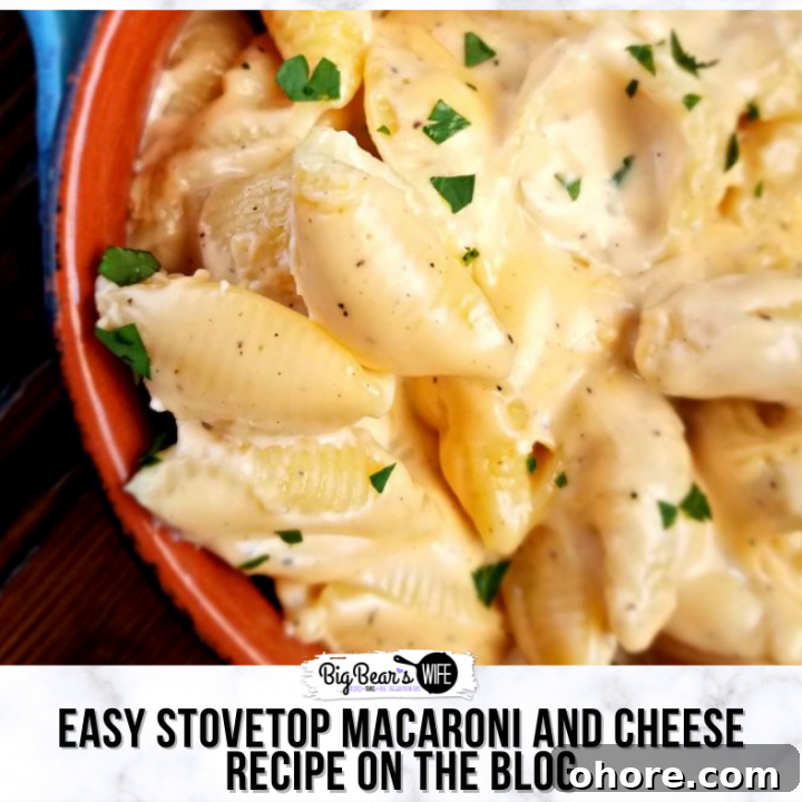 An Easy Stovetop Macaroni and Cheese that can be whipped up in minutes; so quick to make and such a tasty side dish!