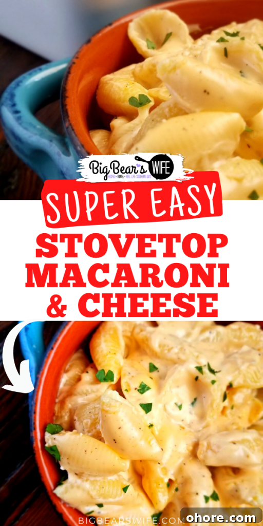 An Easy Stovetop Macaroni and Cheese that can be whipped up in minutes; so quick to make and such a tasty side dish!