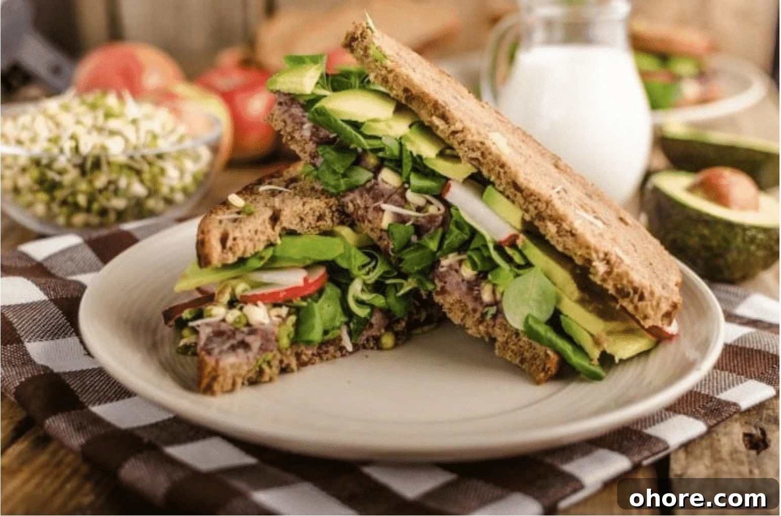 Nutritious Lunch Recipes to Support Weight Loss Goals 2 greens sandwich on a plate