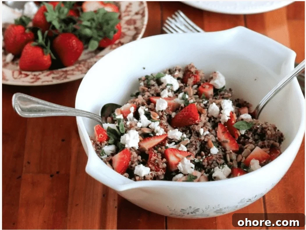 Nutritious Lunch Recipes to Support Weight Loss Goals 7 white bowl of quinoa and strawberry salad