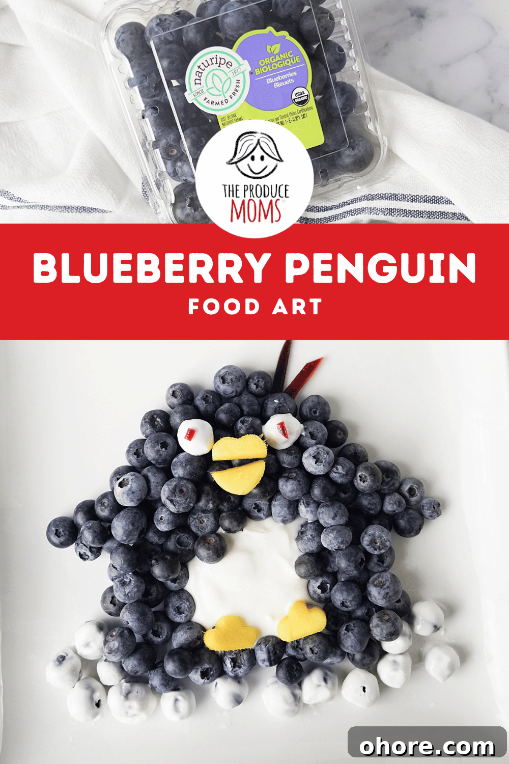 Pinterest Pin: Penguin Food Art