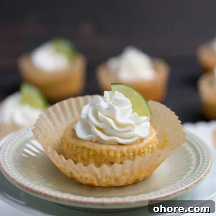 Easy Mini Key Lime Pies come together quickly with just five ingredients and one bowl. Creamy and full of fresh lime flavor, a perfect dessert for summer!