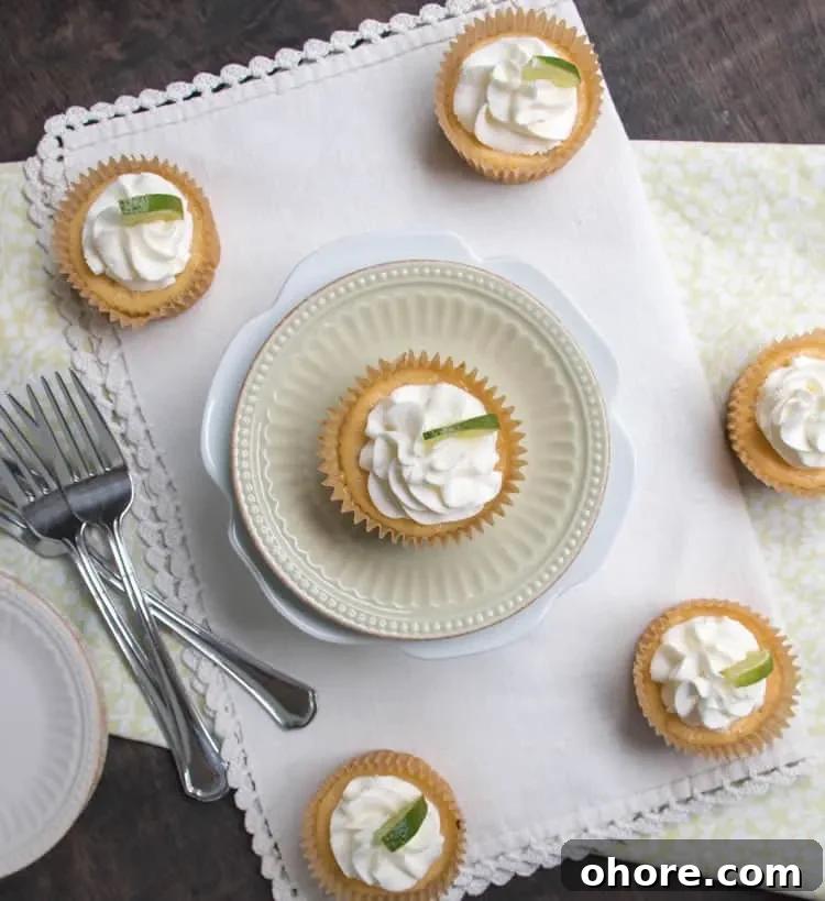 Mini Key Lime Pies: Tangy Bite-Size Dessert Recipe 3 Close up of mini key lime pies
