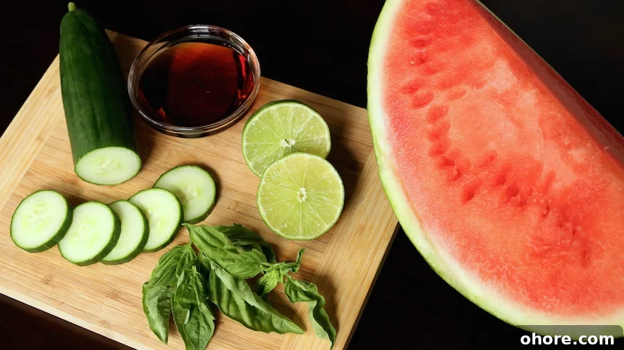 Cucumber Watermelon Basil Cooler Ingredients