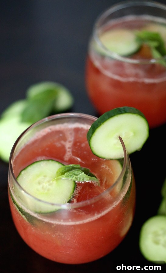 Cucumber Watermelon Basil Cooler