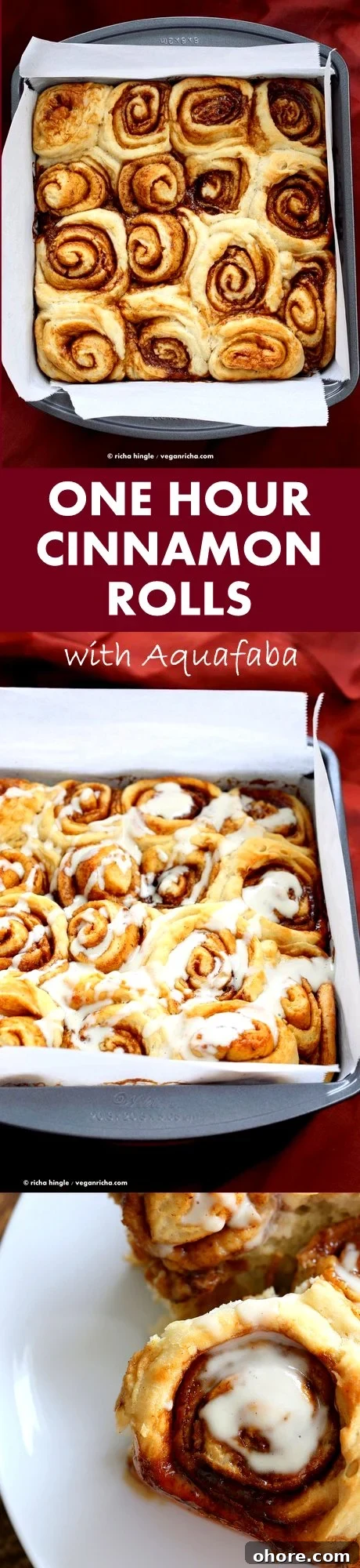 1-Hour Vegan Cinnamon Rolls Made with Aquafaba 4 1 hour Cinnamon Rolls with Aquafaba. Easy Homemade Vegan Cinnamon Rolls with Cashew cream frosting. Ready in 60 minutes.
