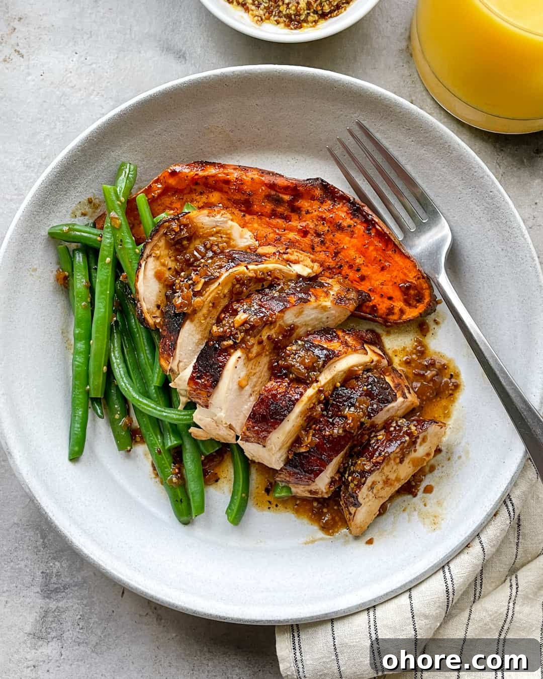 Pan-Roasted Orange Mustard Turkey Breast with Maple Sweet Potatoes & Green Beans 5 Pan-Roasted Orange Mustard Turkey Breast with Sweet Potatoes Green Beans Primal Gourmet Paleo Thanksgiving Recipe