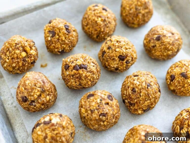 No-Bake Banana Bread Energy Balls — One-Bowl, No Blender Recipe 12 Step 3 Energy balls resting on a plate before chilling, soft natural light.