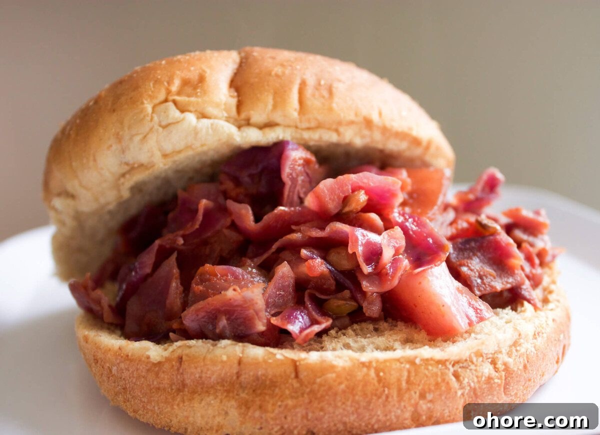 red cabbage and lentil sloppy joes