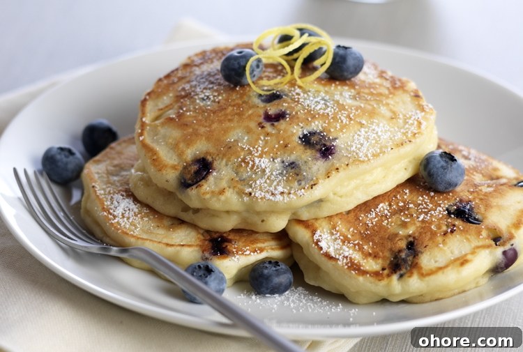 Lemon Ricotta Blueberry Pancakes