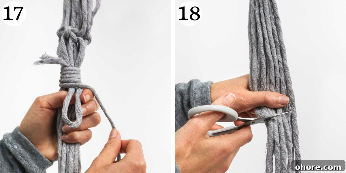 Quick Macrame Plant Hanger Instructions 17-18