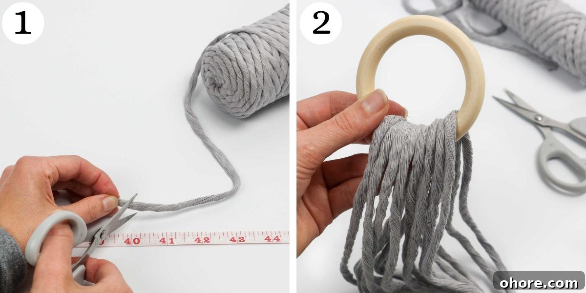 DIY Macrame Plant Hanger Instructions 1-2