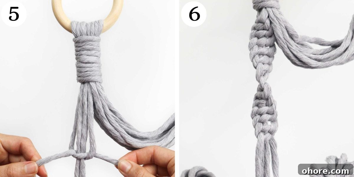 Lovey Macrame Plant Hanger Instructions 5-6