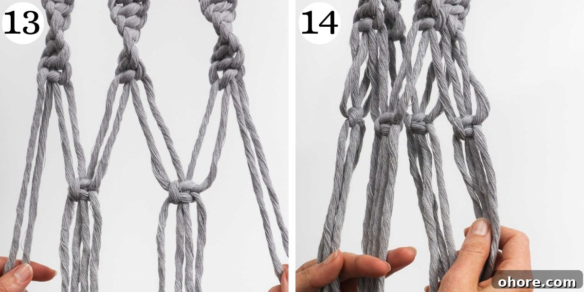 Pretty Macrame Plant Hanger Instructions 13-14