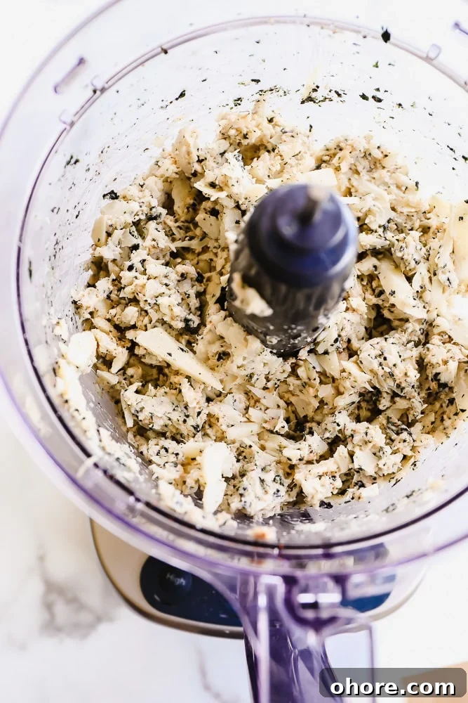 Crispy Beer-Battered Vegan Fish Fillets 5 white mixture with green flecks in a food processor