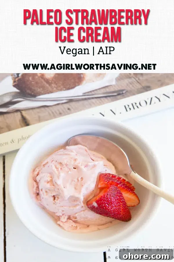 Paleo Strawberry Ice Cream Recipe (Vegan, AIP, Whole30) 4 Paleo Strawberry Ice Cream
