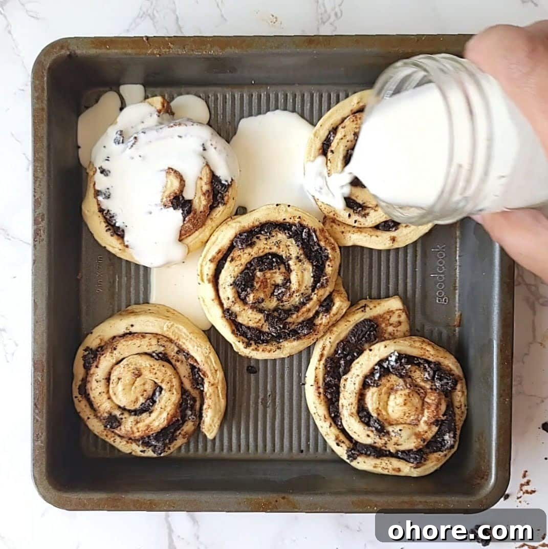 step two of Oreo Cinnamon Rolls recipe