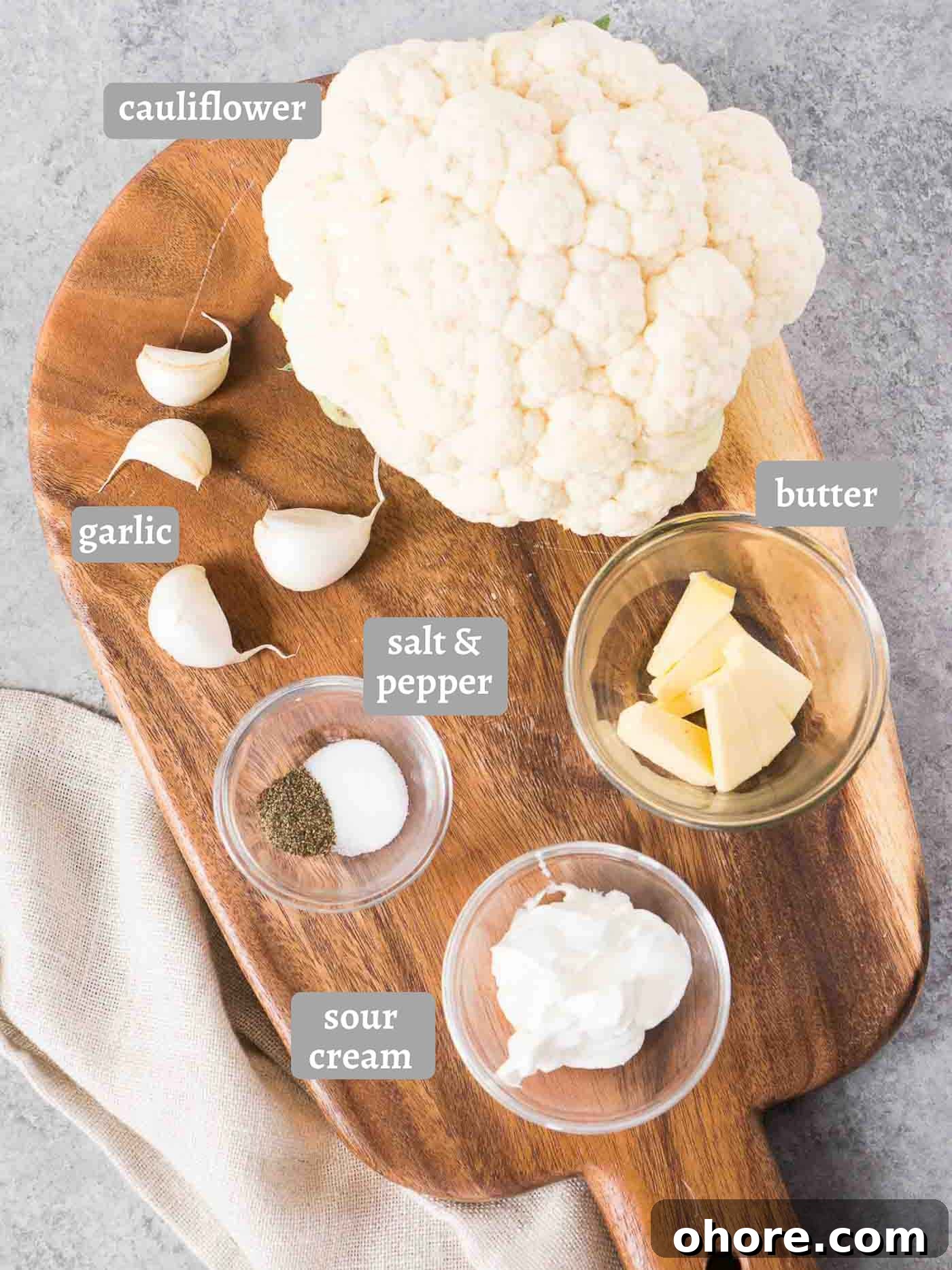 Creamy Garlic Mashed Cauliflower Recipe for Low-Carb Meals 4 ingredients for mashed garlic cauliflower
