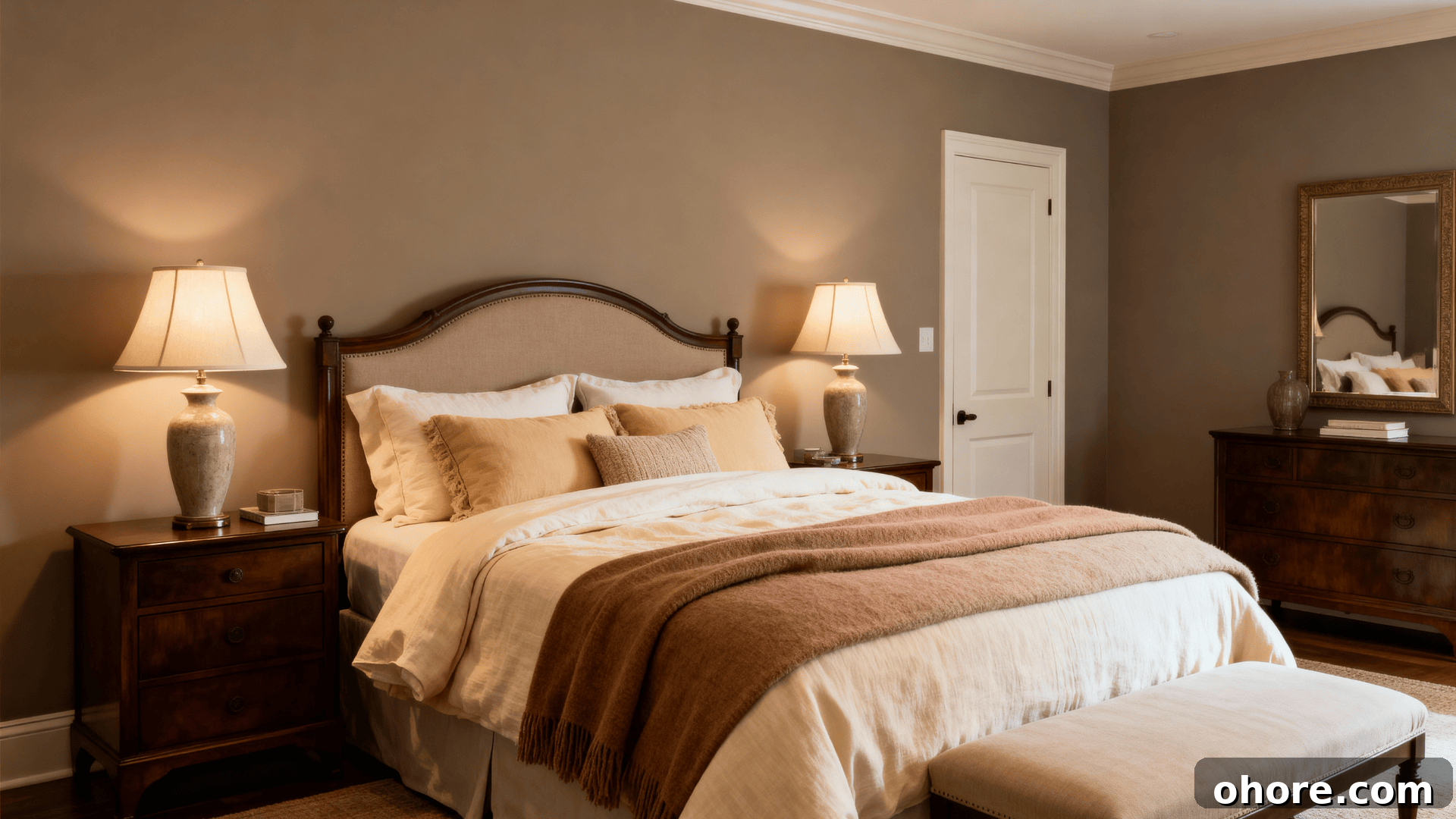 13 Calming Bedroom Paint Colors That Improve Sleep 11 taupe earthy style